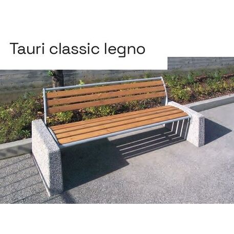 Concrete bench 'TAURI CLASSIC WOOD'