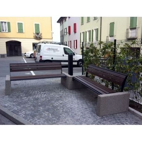 Concrete bench 'TAURI CLASSIC WOOD'
