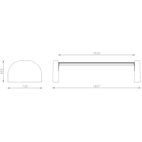 Concrete bench 'TAURI CLASSIC WOOD'