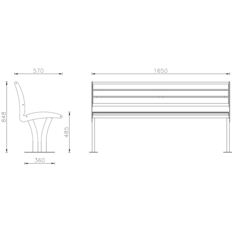 Metal bench 'TAURI'