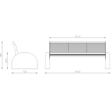 Concrete bench 'TAURI CLASSIC'
