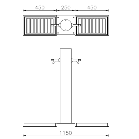 Outdoor drinking fountains of metal 'Trieste Rectangular Inox'