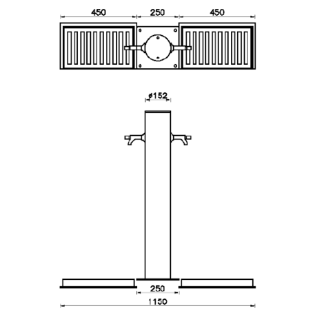 Outdoor drinking fountains of metal 'Trieste Round Double'