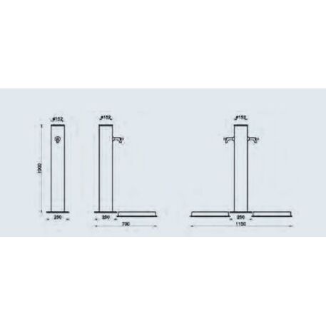 Outdoor drinking fountains of metal 'Trieste Square'