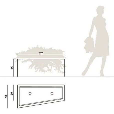 Pflanzkübel aus Beton 'Intal / 117x58/39xH/45cm'