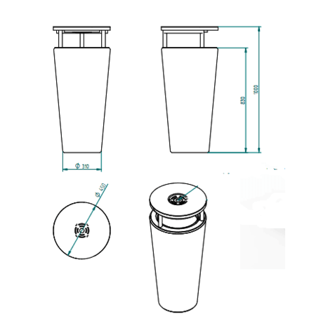 Concrete litter bin 40L' STF/08-07-01/MDL'