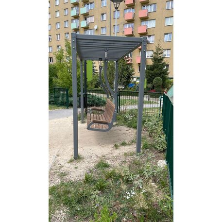 Swings and metal bench with backrest 'IROKO_STF/23-31-02/MDL'