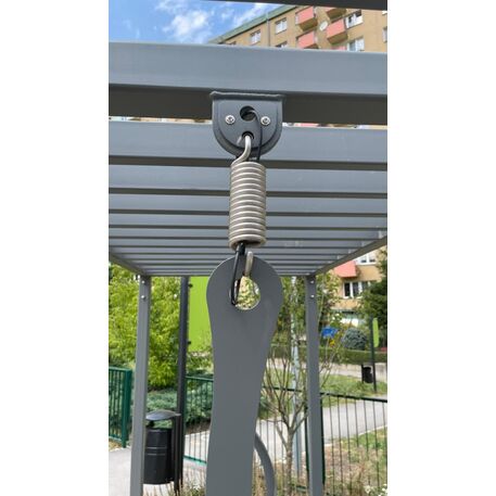 Swings and metal bench with backrest 'IROKO_STF/23-31-02/MDL'