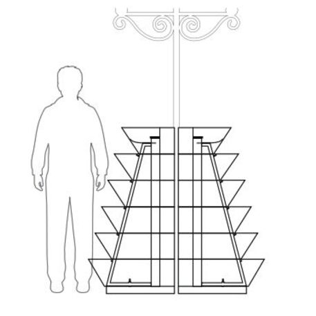 Metallpyramide von Outdoor-Blumentöpfen für Städte 'H-1200mm / 6 Stk.'