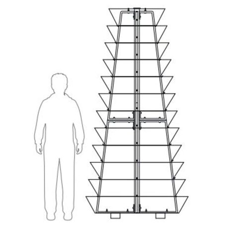 Metallpyramide von Outdoor-Blumentöpfen für Städte 'H-2400mm / 12 Stk.'