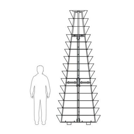 Metallpyramide von Outdoor-Blumentöpfen für Städte 'H-3000mm / 15 Stk.'