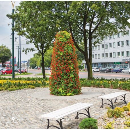 Metallpyramide von Outdoor-Blumentöpfen für Städte 'H-3400mm / 17Stk.'