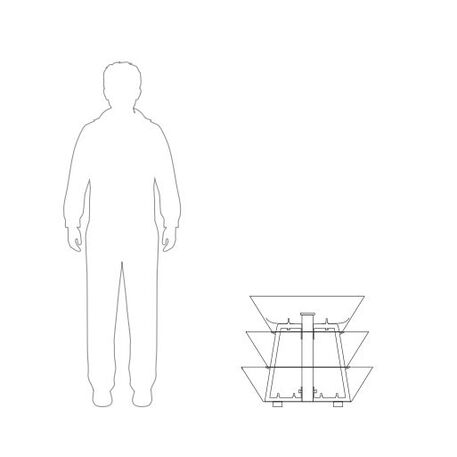 Metallpyramide von Outdoor-Blumentöpfen für Städte 'H-700mm / 3 Stk.'