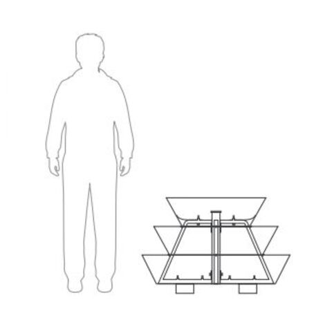 Metallpyramide von Outdoor-Blumentöpfen für Städte 'H-750mm / 3 Stk.'