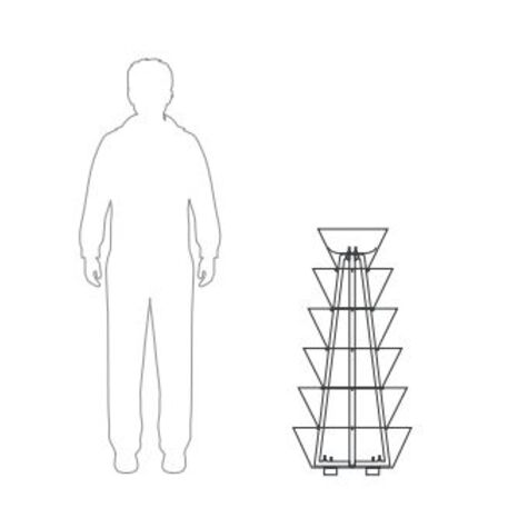 Metallpyramide von Outdoor-Blumentöpfen für Städte 'H-1100mm / 6 Stk.'
