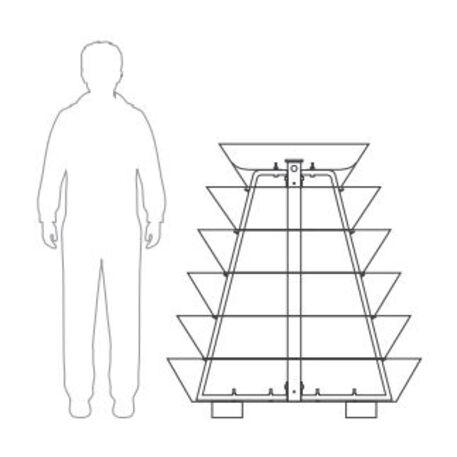 Metallpyramide von Outdoor-Blumentöpfen für Städte 'H-1200mm / 6 Stk.'
