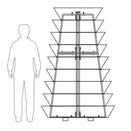 Metallpyramide von Outdoor-Blumentöpfen für Städte 'H-2000mm / 9 Stk.'