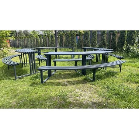 Metal picnic table with benches 'Picnic STF/13-04-79_02/MDL'
