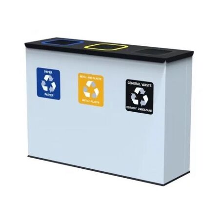 Metal litter bin for sorting 'EKO Station 3x60L'