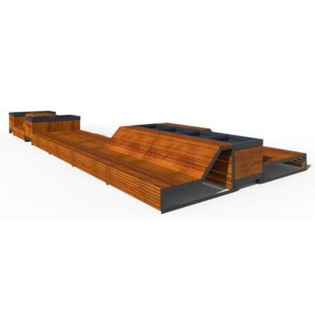 Holzliege aus IROKO-Holz 'IROKO_STF/20-04-37/MDL'