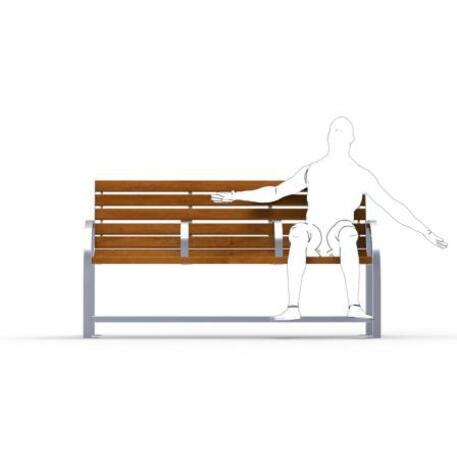Metal bench with backrest 'IROKO_STF/19-04-82MDL'