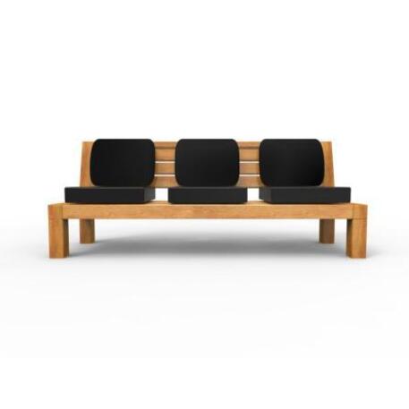 Wooden bench with backrest 'IROKO_STF/13-04-08MDL'