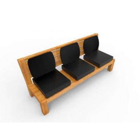 Wooden bench with backrest 'IROKO_STF/13-04-08MDL'