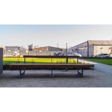 Metallbank mit Rückenlehne + Picknicktisch 'IROKO_STF/18-04-97/MDL'
