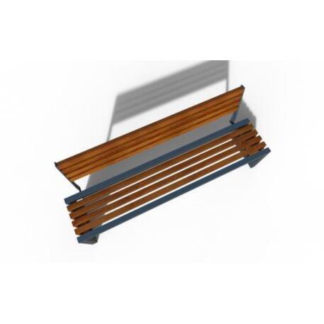 Metallbank mit Rückenlehne 'IROKO_STF/18-04-62MDL'