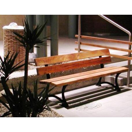 Metal bench with backrest 'IROKO_STF/09-04-01MDL'