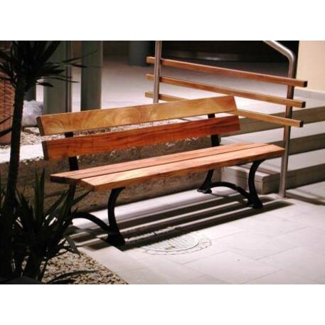 Metal bench with backrest 'IROKO_STF/09-04-01MDL'