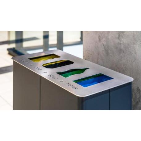 Metal litter bin for sorting 'STF/23-07-12_01/MDL'