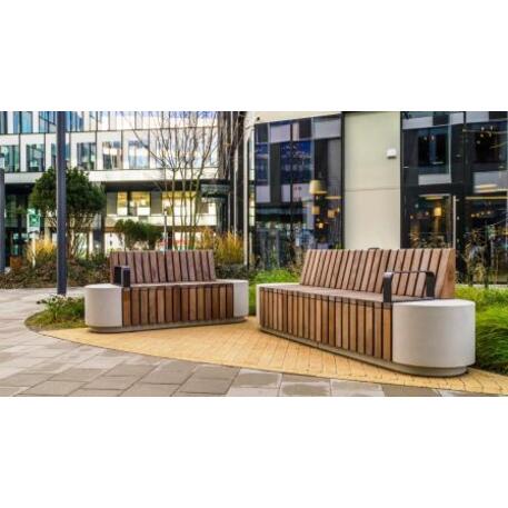Betonbank mit Rückenlehne 'IROKO_STF/23-04-01/MDL'
