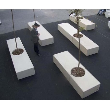 Pflanzkübel + Bank aus Beton 'Godot'