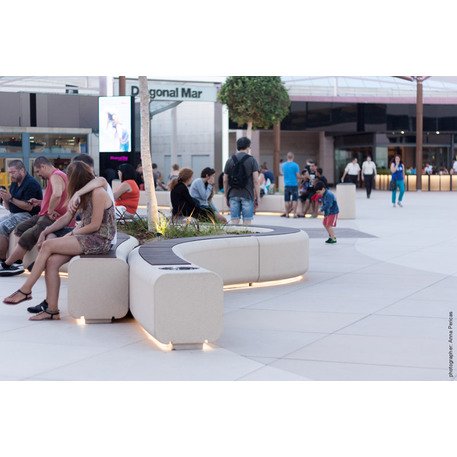 Parkbänke aus Beton 'LED 'Serp Comfort'
