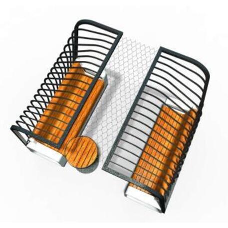 Betonbank mit Pergola 'IROKO_STF/25-04-05_01/MDL'