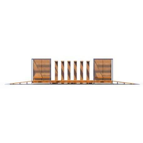Metallbank mit Pergola 'IROKO_STF/18-31-02_01/MDL'
