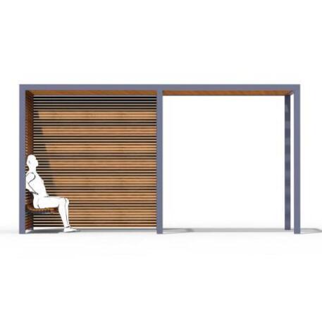 Metallbank mit Pergola 'IROKO_STF/18-31-02/MDL'
