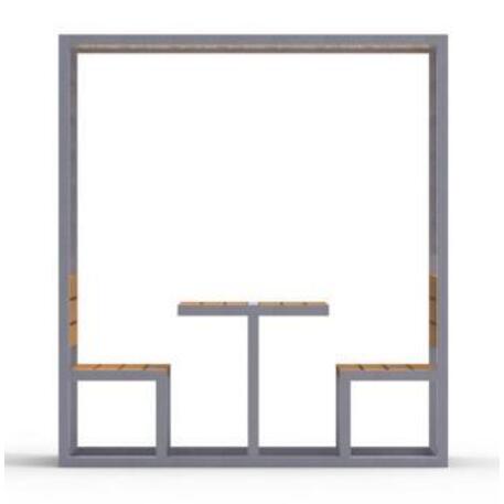 Metallbank mit Pergola 'IROKO_STF/13-04-48/MDL'