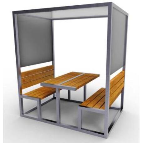 Metallbank mit Pergola 'IROKO_STF/13-04-48/MDL'