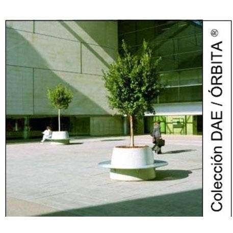 Pflanzkübel + Bank aus Beton 'Orbita'