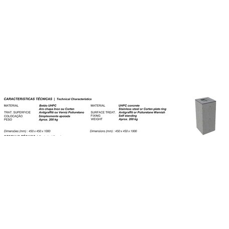Concrete litter bin 'R-Light / Paper Bin Ashtray 40L'
