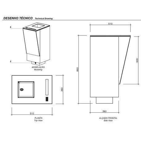 Concrete litter bin 'CITIZEN / Pepper Bin + Ashtray 30L'