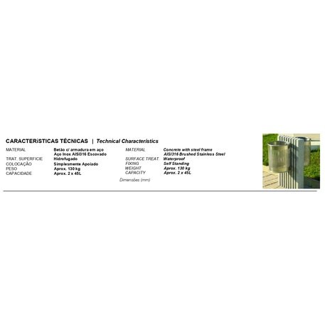 Concrete litter bin 'IKD / Paper Bin 2x45L'