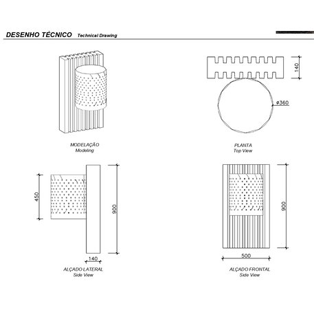Concrete litter bin 'IK / Paper Bin 45L'