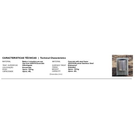 Concrete litter bin 'IK / Paper Bin 45L'