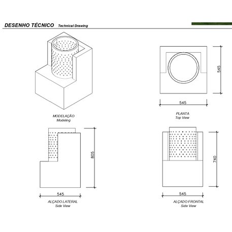 Concrete litter bin 'Pic-Nic / Paper Bin Indy 45L'