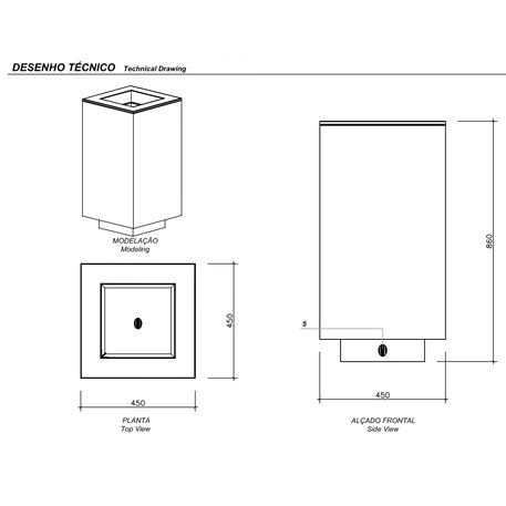 Abfallbehälter aus Beton 'CITIZEN / Paper Bin 40L'