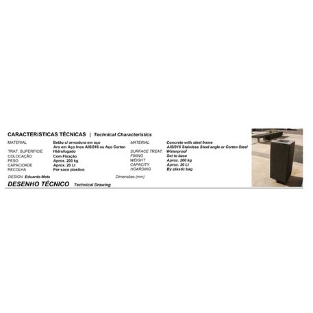 Concrete litter bin 'CITIZEN / Paper Bin 20L'