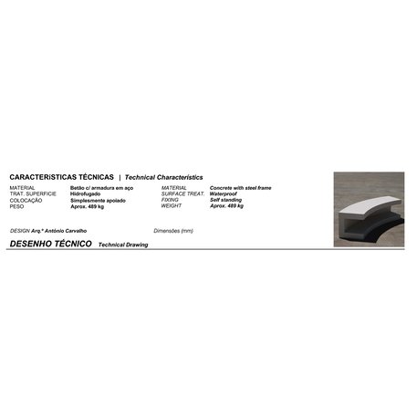 Betonbank 'AM / Concave bench 1800mm'
